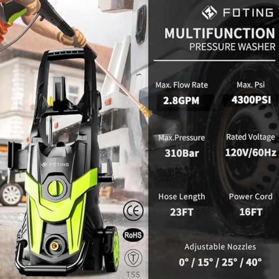 Power waher 4300PSI with 4 Qui - Foam Cannon Car Wash recensione e prezzo