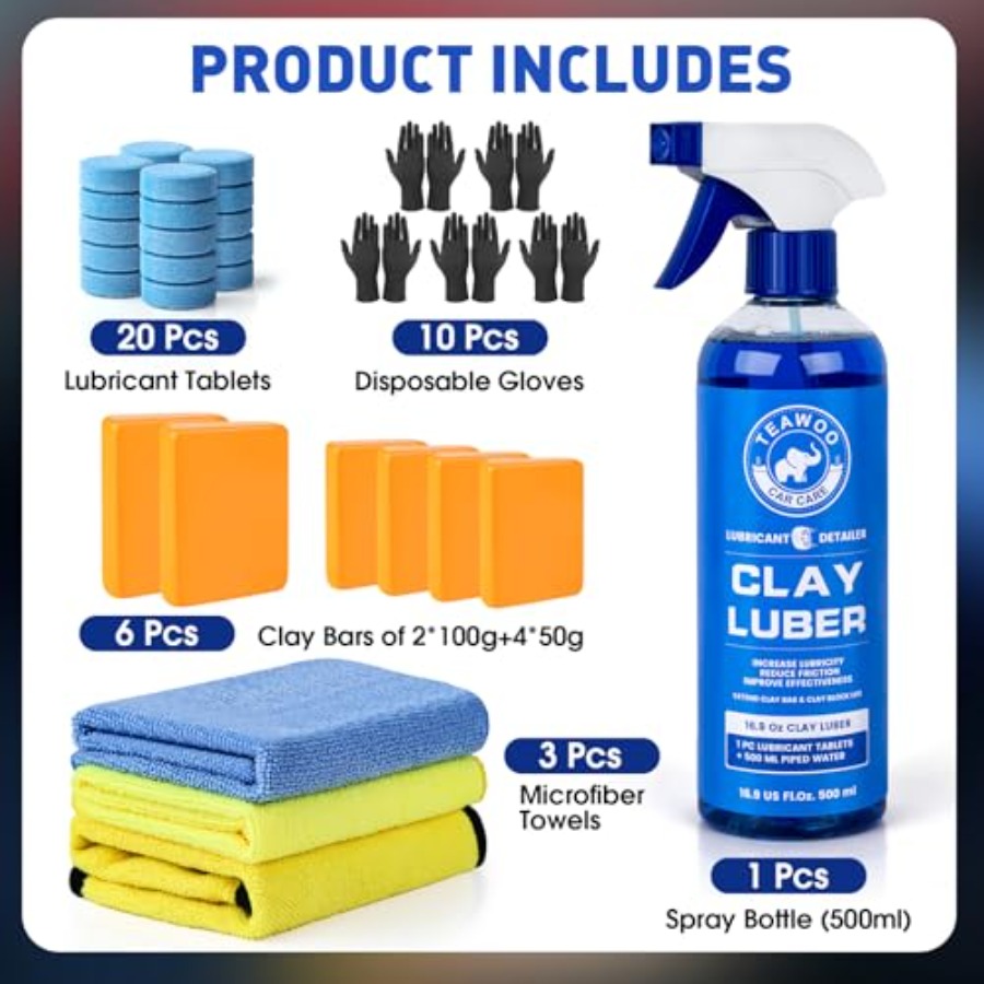 Clay Bars Kit, 6 Clay Bars and - Clay Bar Lubricant recensione e prezzo