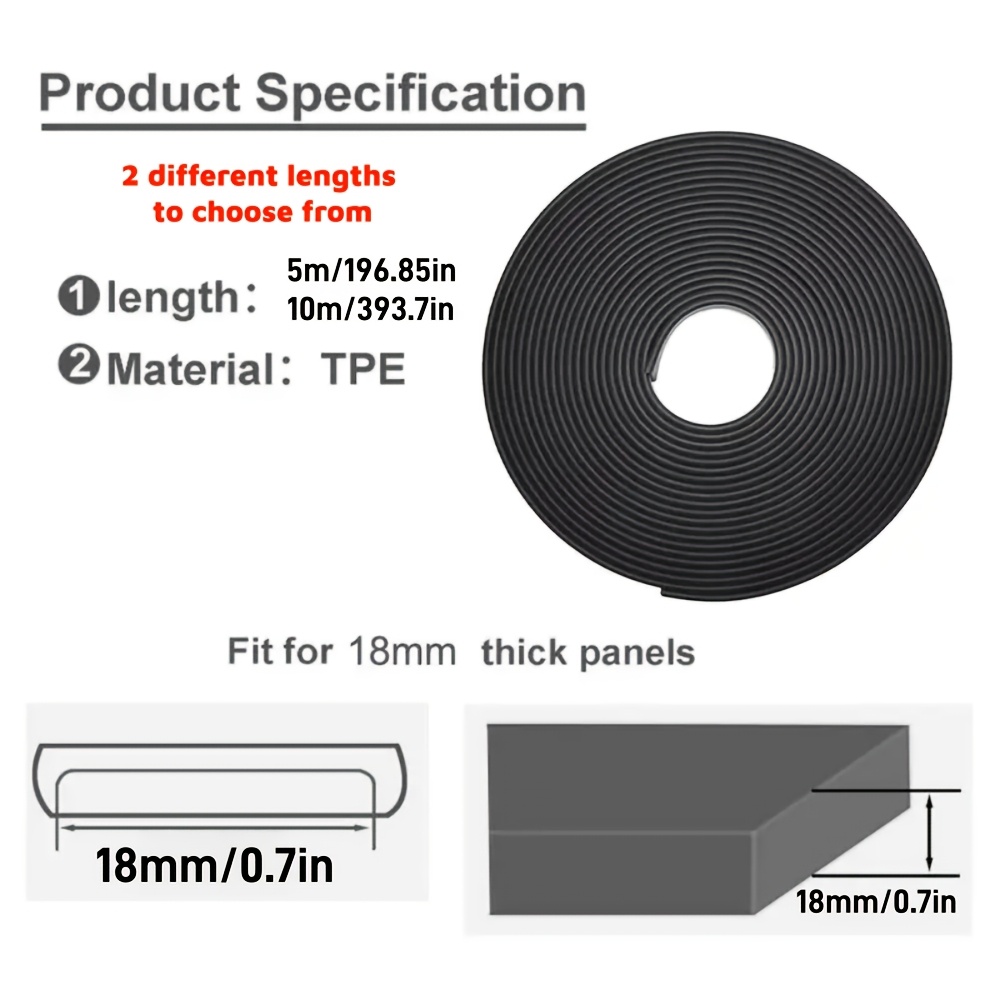 5M Flexible TPE Edge Banding T - Trim Restorer Plastic recensione e prezzo