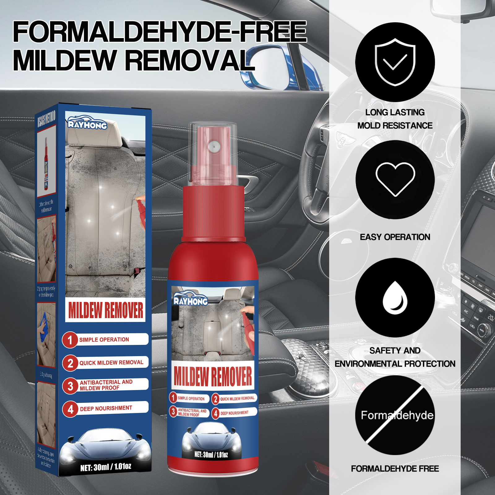 Car Mildew Remover Spray Multi - Seat Cleaner Fabric recensione e prezzo